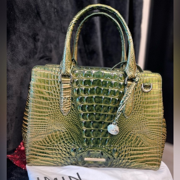 💚BRAHMIN  Melbourne Matcha Green Small Finley Carryall Satchel Bag (NWOT) 💚 - Picture 9 of 16